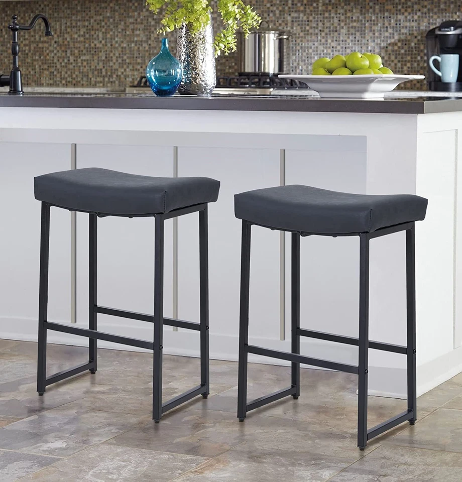 2x Saddle Bar Stool Seating Bar Counter Height Stools Furniture Bar Game 2-Color - Image 4 of 4