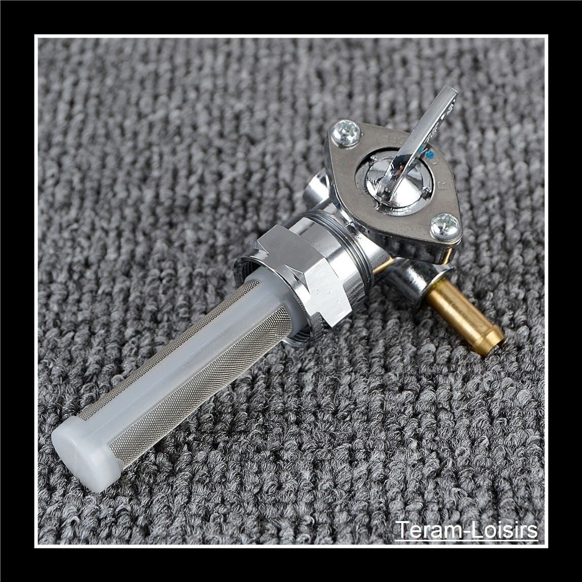 Robinet essence de précision pour Harley Davidson XL 883 Sportster 1991-1994 finition miroir