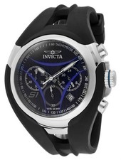 INVICTA 1607 S1 RALLY MENS CHRONO TACHYMETER DATE BLACK DIAL POLYURETHANE BAND