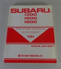 Officina Manuale/Manuale di Servizio Supplement Subaru 1300 1600 1800 Fom 1984