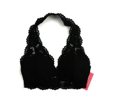 Xhilaration Womens Halter Bralette Size Small Lightly Lined Black Lace Bra