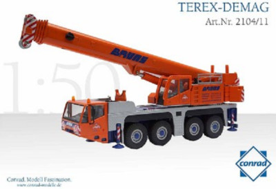 Conrad 2104-11 Terex Demag AC 100/2 Telescoping Crane - Bruns 1/50 Die-cast MIB