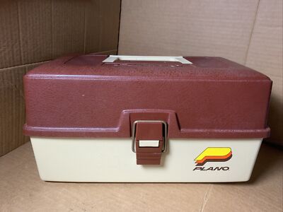 Vintage Plano 4200 tray tackle box 14x8 Made in USA Paint on box Clean  NICE