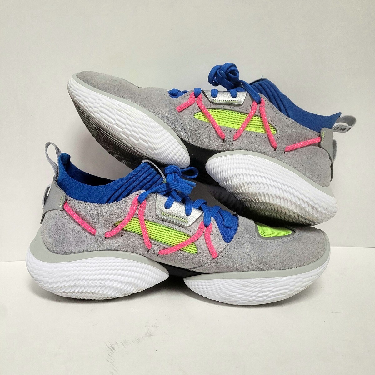 Under Armour Curry Flow Cozy Mens Basketball Shoes Gray 3023815-107 NEW Sz 9.5 Under Armour Curry Flow Cozy Electric Blue Basketball Shoes  main image 4