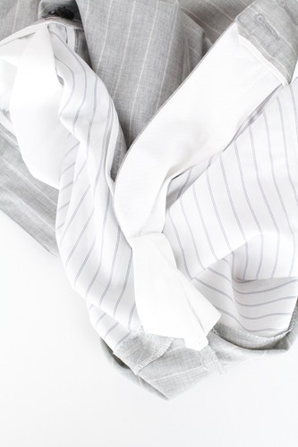 SUITSUPPLY Havana Men's Suit UK38R Grey Striped Slim Wool 2-Piece S130 Edition - Picture 16 of 17