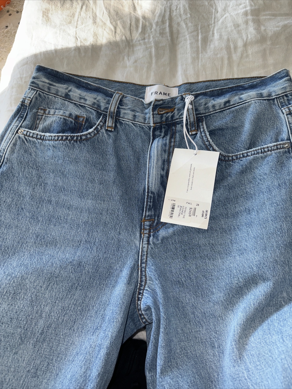 Frame Denim Womens Blue Jeans 28 The Lounge Jean Chill NWT $248 image 4