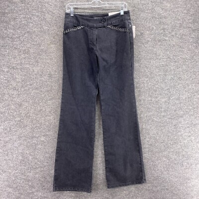 New Harold's Jeans Women 4 Black Denim Dark Wash Mid Rise Favorite Fit Sarah