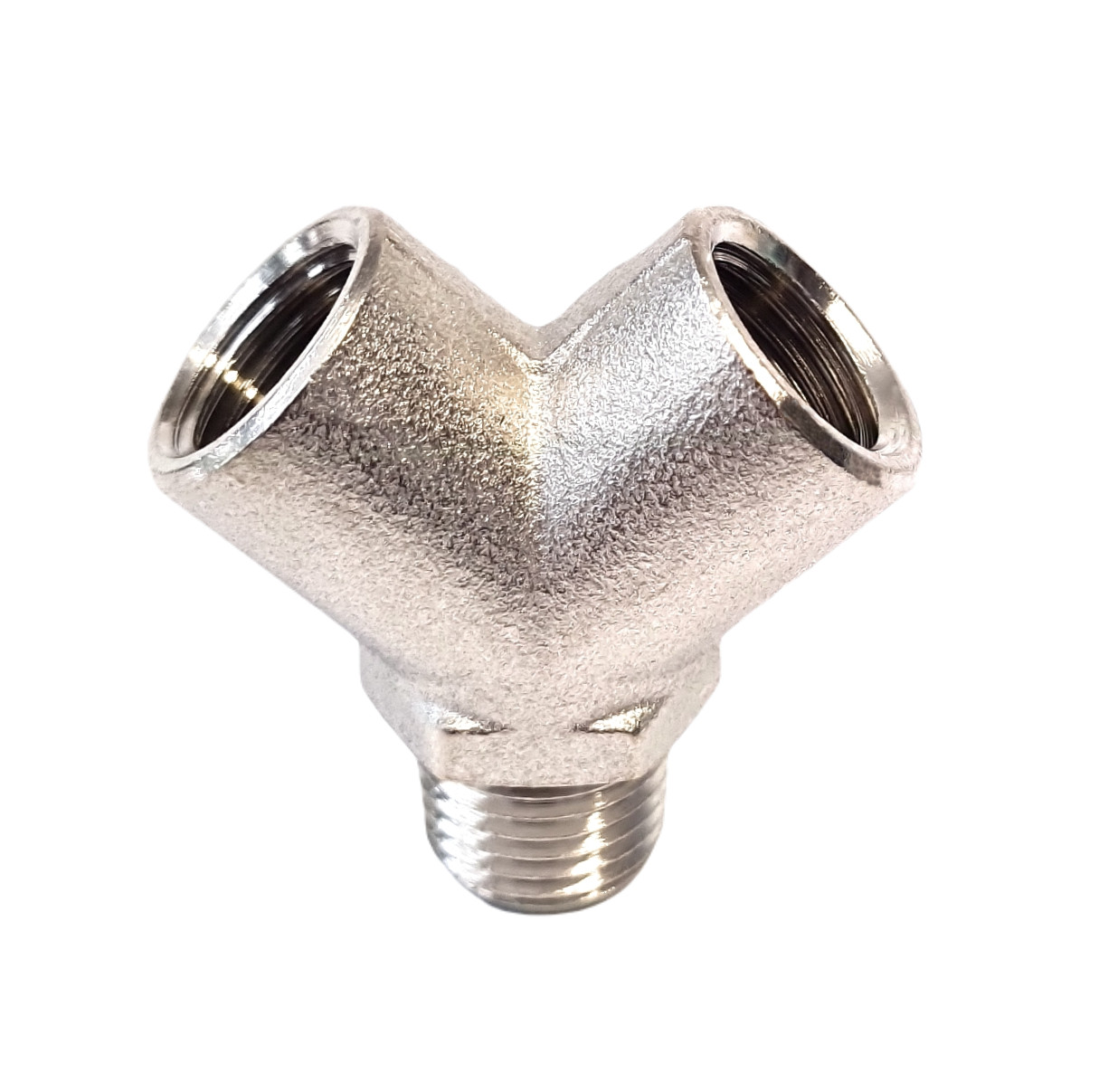 1/4"" BSP Y Splitter Connector – Centre Male to Dual Female Ports Adapter