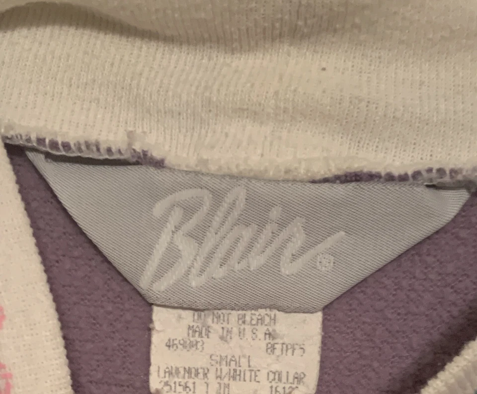 Vintage 90s Blair Women’s Small Purple floral Grandma Pullover Sweater - Image 2 of 3