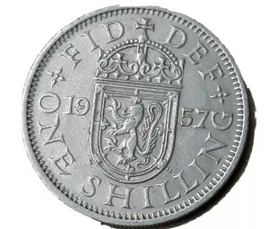 Vintage 1957 Elizabeth II Dei Gratia Regina One Shilling ...
