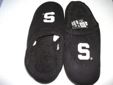 New IPG Team Sports Slippers Size L/XL (11-12) Black with White Stitched S