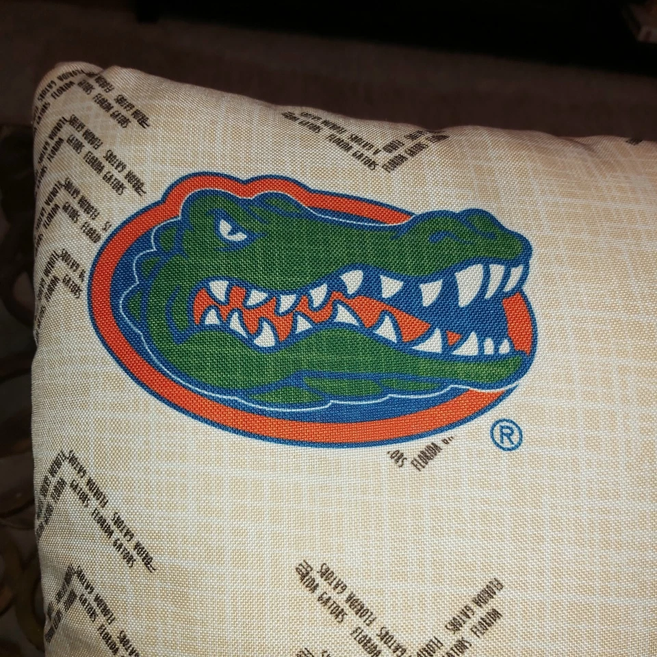 UF University Of Florida Gators Throw Pillow Beige Blue Orange Pegasus Sports - Image 2 of 4