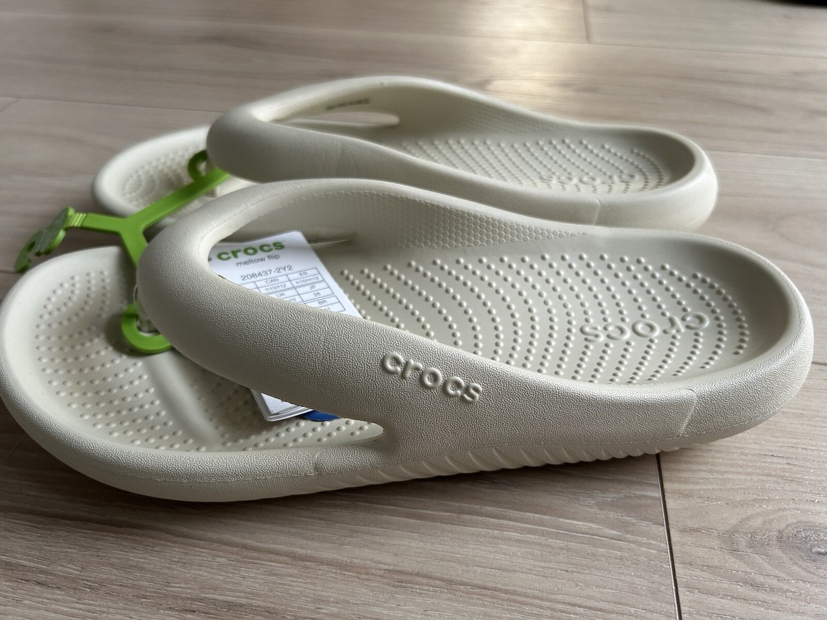 NEW CROCS MELLOW FLIP FLOPS IN OFF WHITE/BEIGE COLOUR , SIZE  display picture 1