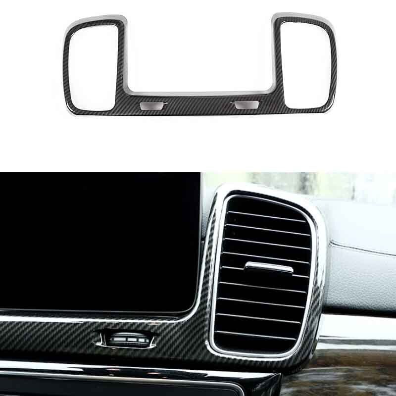 For Benz GLE GLS 2016-19 Carbon Fiber Middle Console Air Outlet Vent Cover Trim