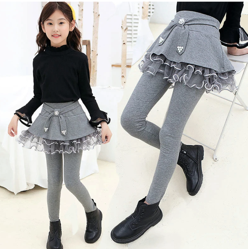 Ropa Para Niñas 3 a 9 Años Pantalones Leggings Elegantes De Niña Conjunto  Falda | eBay