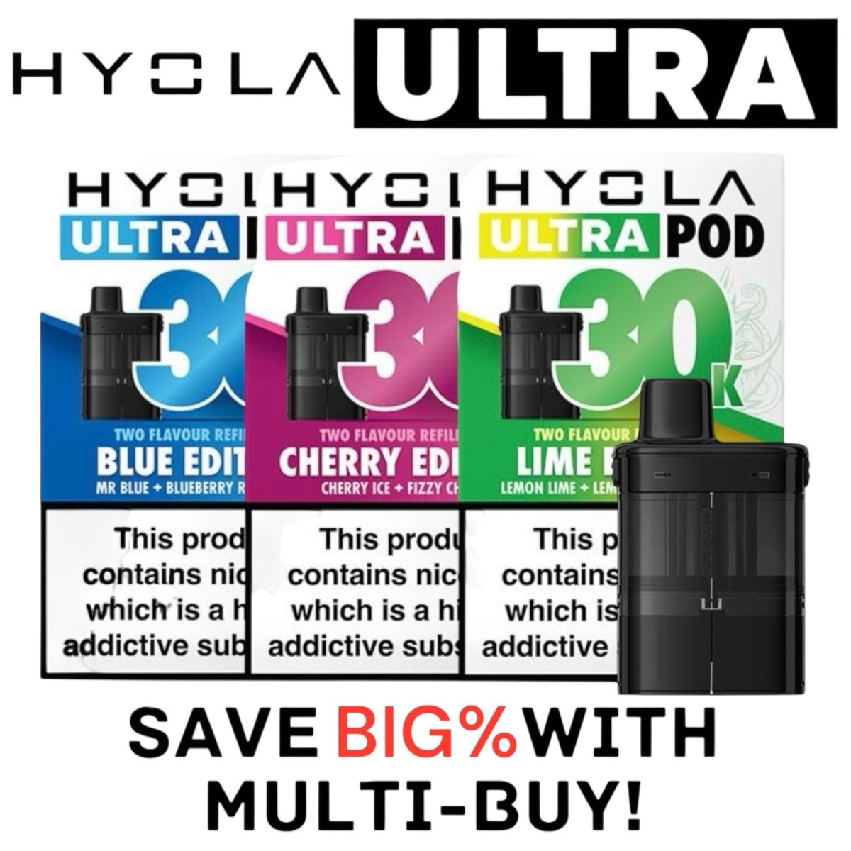 Hyola Ultra 30K Refill Pods Prefilled Replacement Vape Cartridge | 20mg Nic  Salt