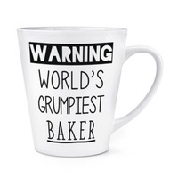 Warnung World's Grumpiest BäCker 341Ml Latte Becher Tasse Toll Best Backen Funny