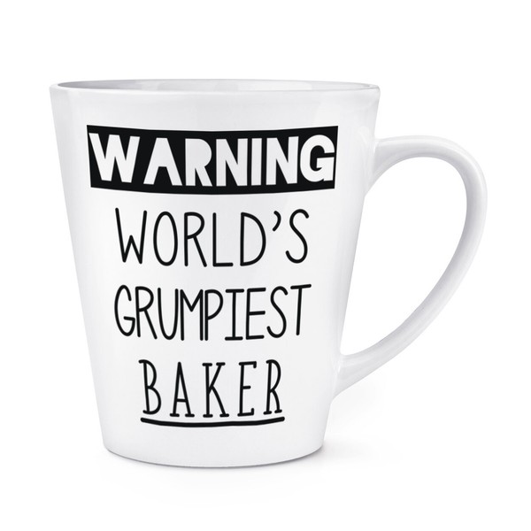 Warnung World's Grumpiest BäCker 341Ml Latte Becher Tasse Toll Best Backen Funny-image