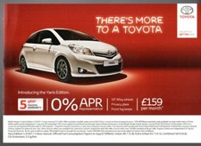 Toyota 0% Finance Offer Jly-Sep 2012 UK Market Foldout Brochure Aygo iQ RAV4