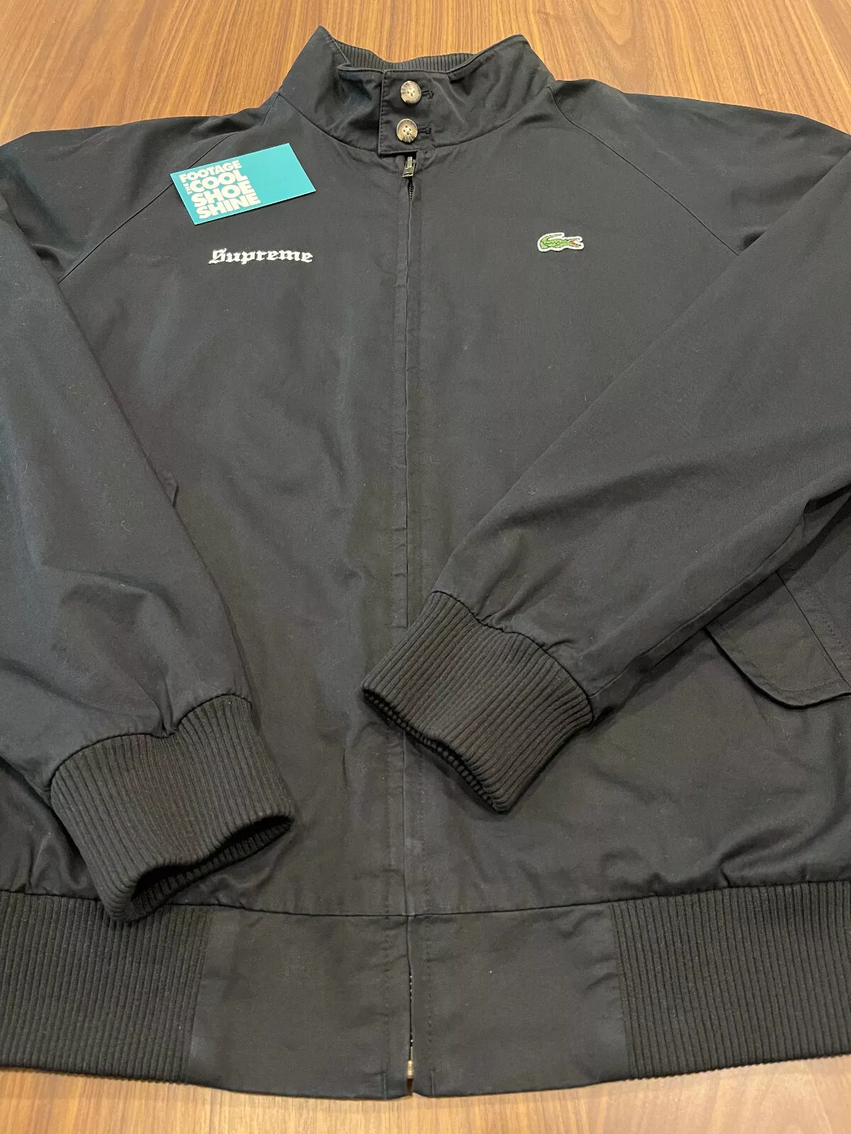 2017 SUPREME x LACOSTE HARRINGTON VESTE À CARREAUX NOIR BOÎTE LOGO MEMBRES SEULEMENT M