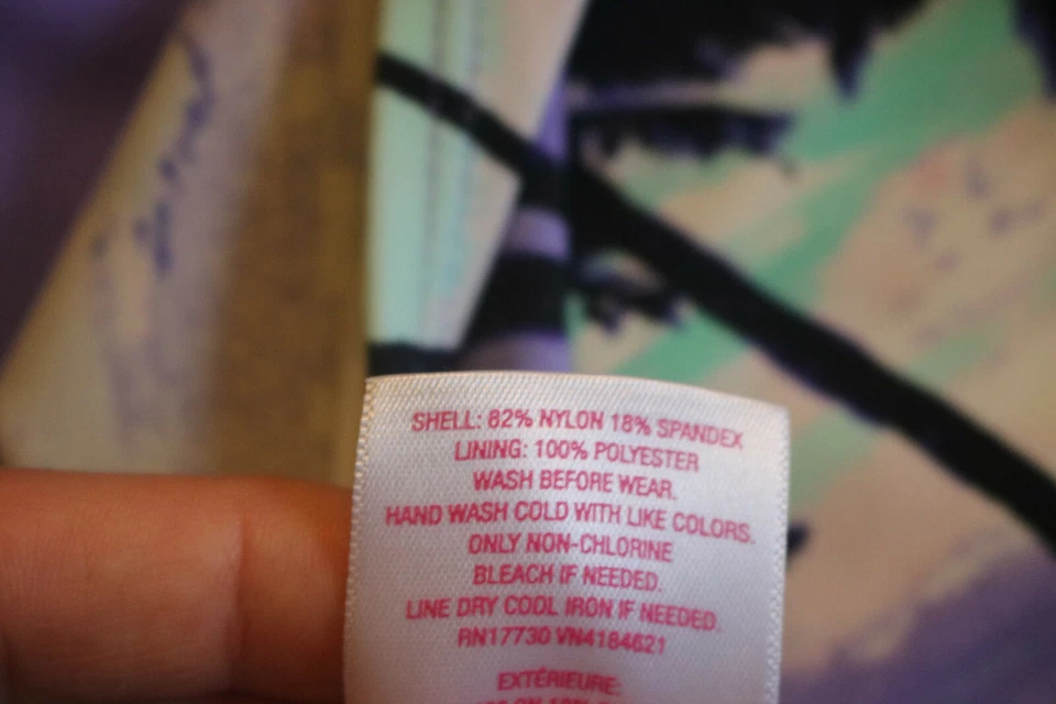 Xhilaration Girls Tropical Purple Swimsuit Bra Top Crop Size XL 14-16 - Image 4 of 4