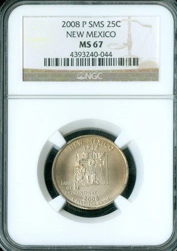 2008 P NEW MEXICO QUARTER NGC MS67 SMS SATIN FINISH *