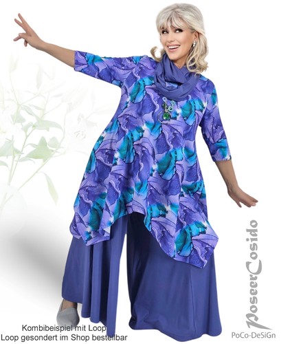 LAGENLOOK Marlene-Hose Hosenrock lavendel lila 44 46 48 50 52 54 56 XL-XXL-XXXL - Bild 12 von 17