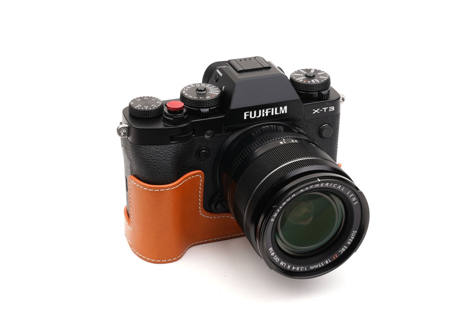 Genuine Real Leather Half Camera Case Bag Cover for FUJIFILM XT3 XT3