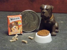 Dollhouse Miniature Dog & Food Set 1:12 Inch Scale DOG203 C133 Dollys Gallery
