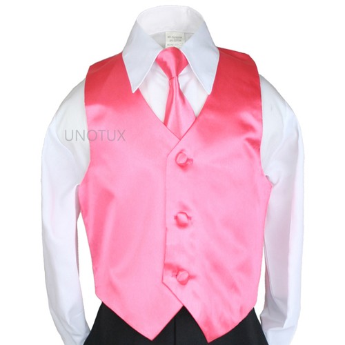 Pick 2pcs Necktie Vest Set Boys Kid Teen for Formal Party Tuxedo Suits 4T-20 - Picture 33 of 48