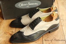 Oliver Sweeney Twister Two Tone Black Ivory Leather Oxford Shoes Mens UK 9.5