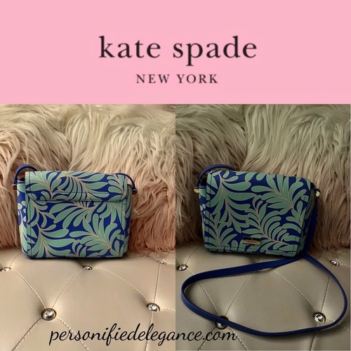 NEW Kate Spade Arbour Hill Avva Printed Seaferns Blue Smooth Leather Crossbody - Picture 12 of 12