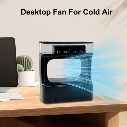 Portable Air 3 Speed Silent Timer Air Conditioner Cooler Leafless Electric Fan - Picture 7 of 16