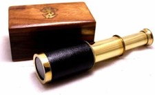 6" Pirate Navigation New Handheld Brass functioning Telescope with Wooden Box