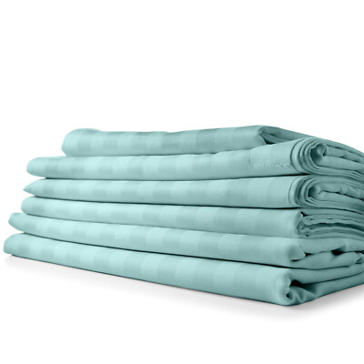 1800 Count Cotton & Bamboo Feel Dobby Striped Sheet Set Deep Pockets 4 Piece Set