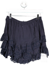 Étoile Isabel Marant Blue Embroidered Cotton Shorts Uk 12