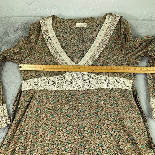 Ralph Lauren Dress Women Extra Large Brown Floral Peasant Prairie Denim & Supply - Picture 8 of 15