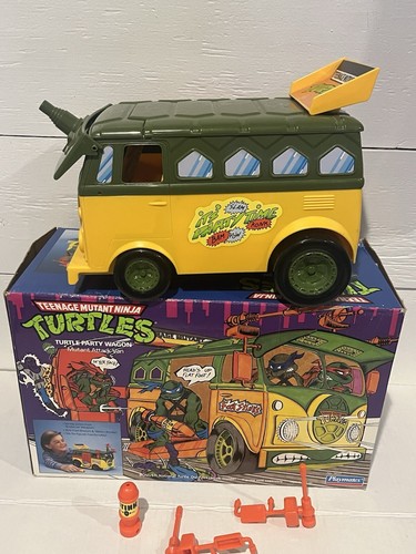 Teenage Mutant Ninja Turtles Party Wagon in Box Original 1989 Almost Complete!! - Picture 21 of 23