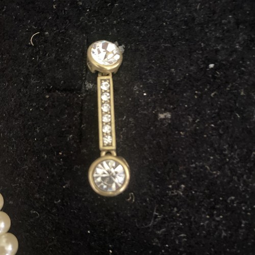 Heidi Days 4 Strand Pearl & Rhinestone Necklace & Earrings - Picture 3 of 5