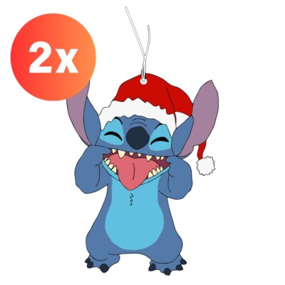 2x STITCH XMAS Christmas SCENT TREE / Air Freshener Car Fragrance Tuning LILO