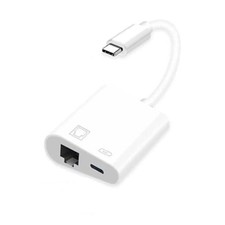 USB C to RJ45 Ethernet Adapter with PD Charging Port Wired Network Converter