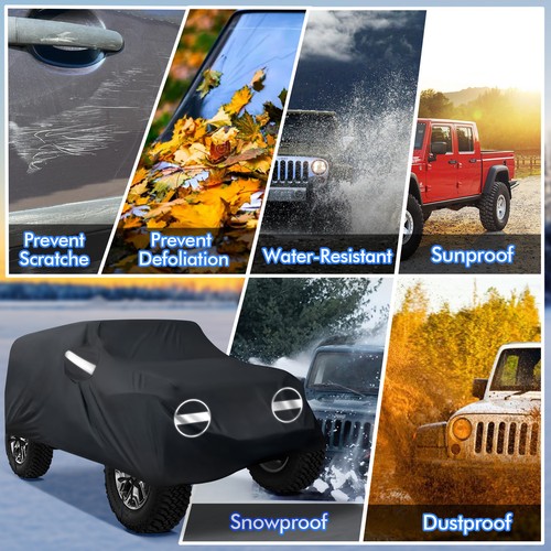 Cubierta completa de coche SUV impermeable protección contra el polvo para Jeep Wrangler 2 puertas 2007-2025 - Imagen 10 de 22