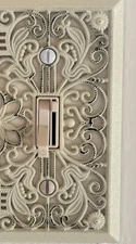 VICTORIAN Antique-WHITE filigree LIGHT SWITCH TOGGLE WALL PLATE Cover switchplat
