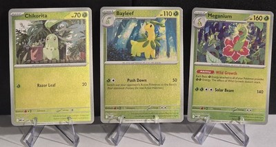 Chikorita Bayleef Meganium Reverse Holo Evolution Lot MEG Pokemon NM