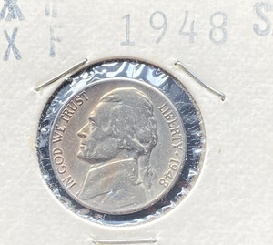 1948-S Jefferson Nickel Circulated Fine  ~   ACTUAL COIN SHOWN PHOTOS.