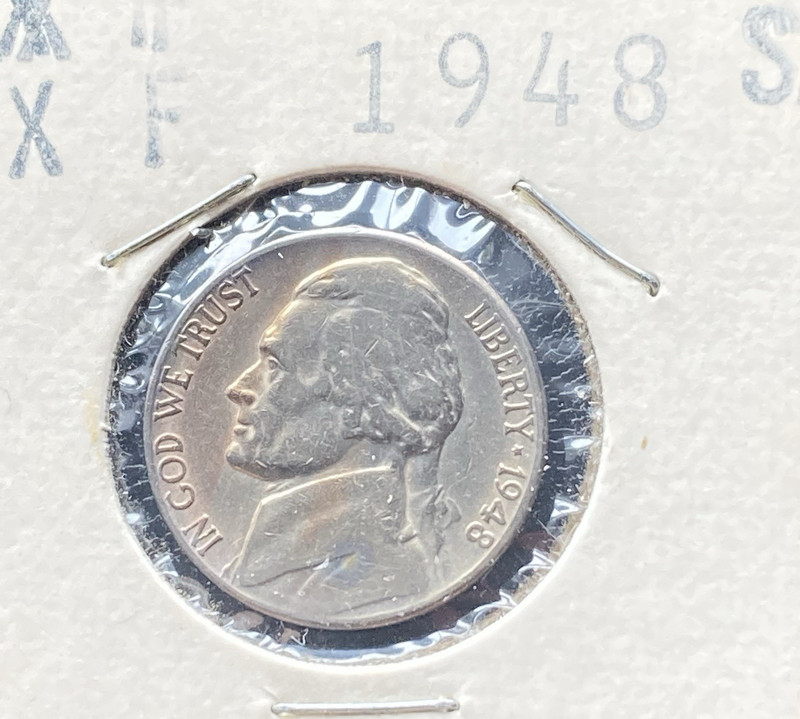 1948-S Jefferson Nickel Circulated Fine  ~   ACTUAL COIN SHOWN PHOTOS.