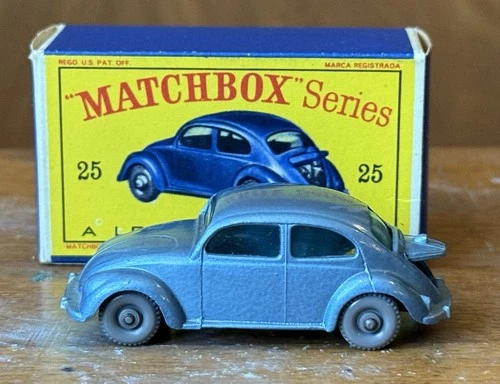 Vintage Lesney Matchbox 25 Volkswagen Sedan Toy Car w/ Original Box