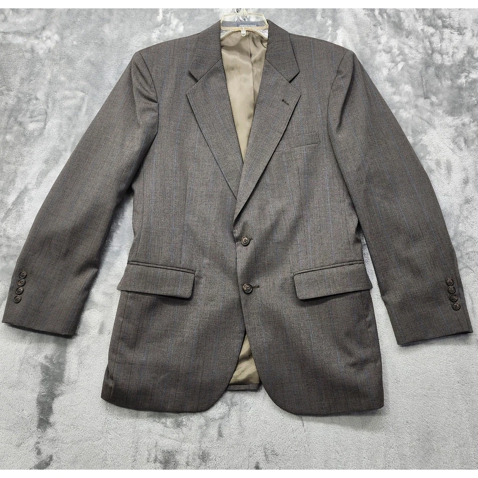 Traje de 2 piezas Stanley Blacker para hombre 40R W34 L30 gris 2 botones tweed plisado pantalones Foto 2 de 4