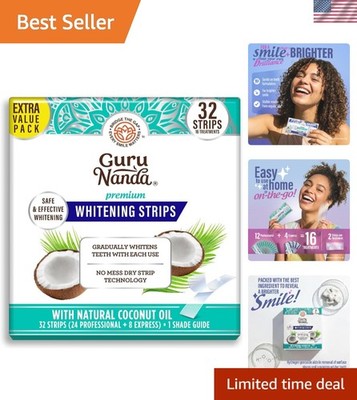 Whitening Strips with Easy Peel-Off Design - 32 Count, 16 Days to Radiant Teeth