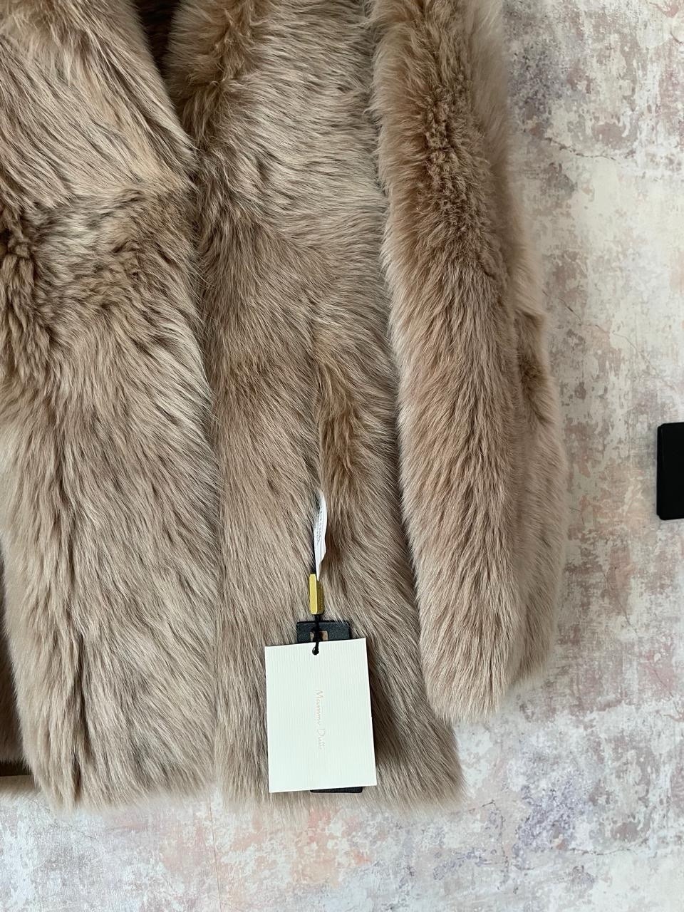 MASSIMO DUTTI GENUINE MONGOLIAN LAMB FUR COAT LIGHT BEIGE SIZE S BNWT image 8